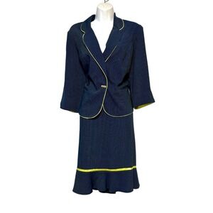 Vintage Dressbarn Retro Power Dressing Skirt Suit Womens Size 16 Corporate Siren
